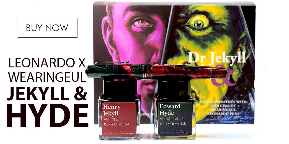Leonardo Officina Italiana x Wearingeul Jekyll & Hyde Box Set, Inks and Fountain Pens