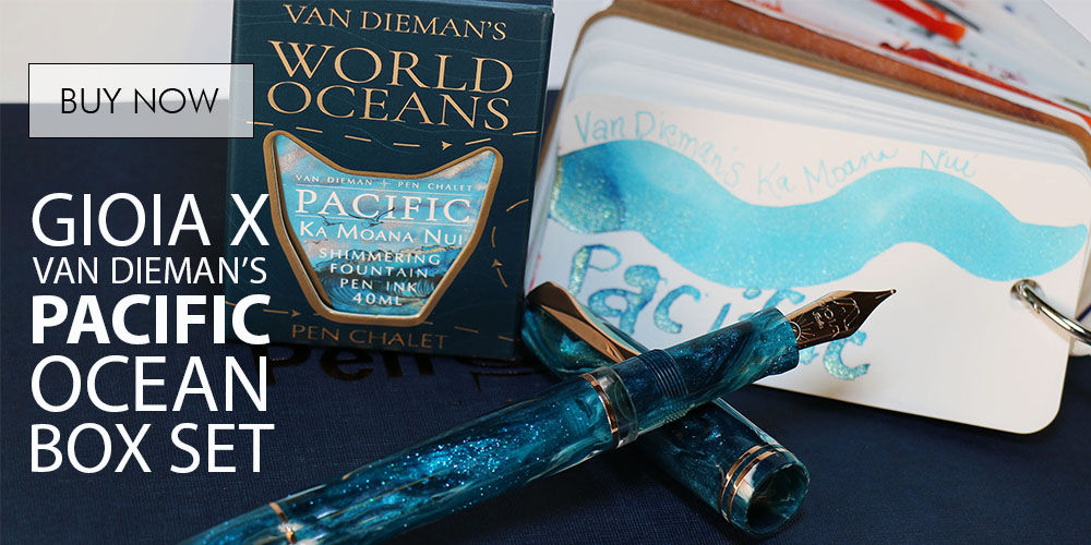 Gioia x Van Diemans World Ocean Boxed Set Ink and Metis Fountain Pens