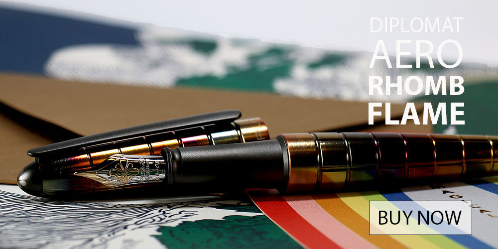 Diplomat  Aero Rhomb Flame w/14kt gold nib Fountain Pens