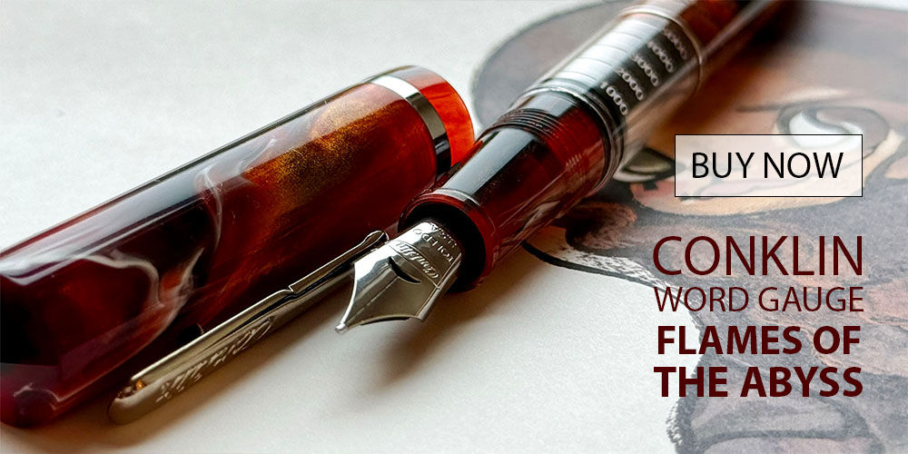 Conklin Word Gauge Flames of the Abyss Fountain Pens