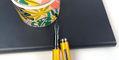 conklin_herringbone_series_fountain_pen_yellow_uncapped