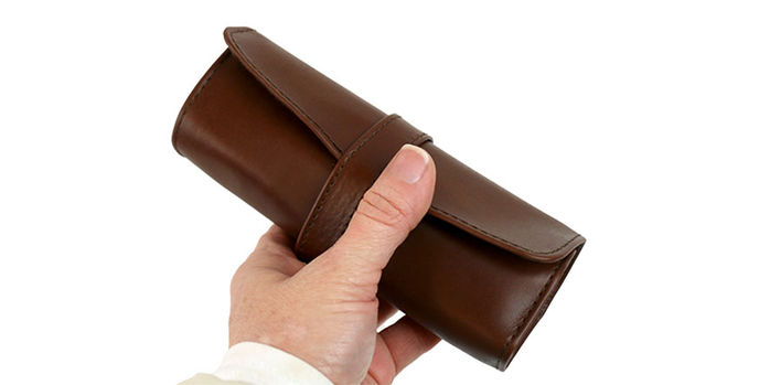 aston_leather_pen_roll_carrying_case_in_hand