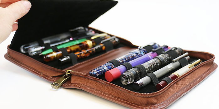 Flying Spirit Brown Leather Extra Small Pencil Case  Penworld » More than  10.000 pens in stock, fast delivery