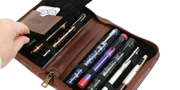 Flying Spirit Brown Leather Extra Small Pencil Case  Penworld » More than  10.000 pens in stock, fast delivery