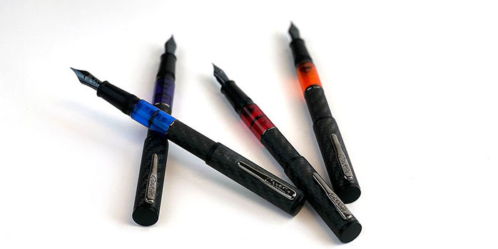 conklin_word_gauge_carbon_stealth_fountain_pens_variety_of_colors_posted