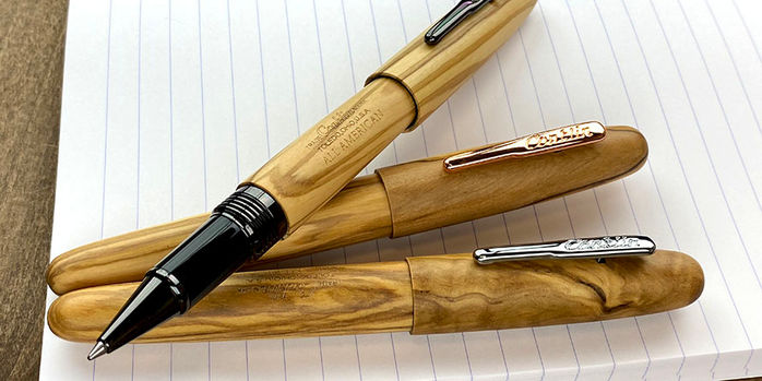 conklin_all_american_olive_wood_rollerball_pen