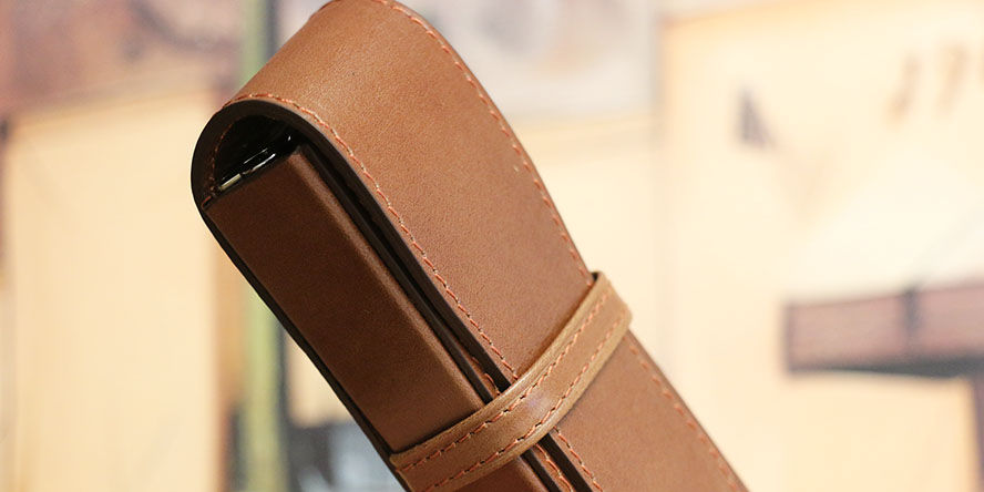 Aston Leather 2 Pen Box Pen Carrying Cases aston_leather_2_pen_box_squared_cognac