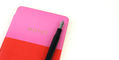 kaweco_supra_black_fountain_pen_on_pink_red_notebook