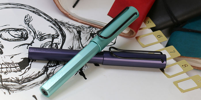 lamy_al_star_special_edition_2025_dark_dusk_and_mint_rollerball_pen_uncapped