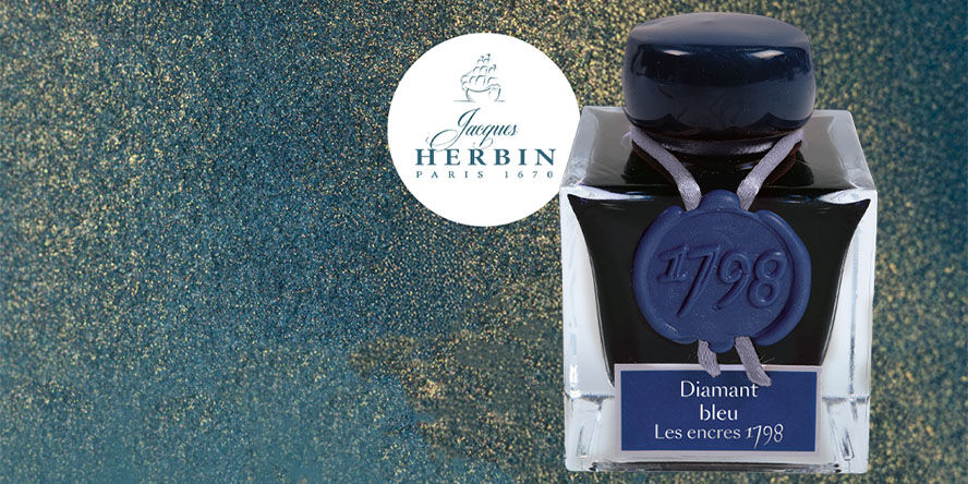 J Herbin 1798(50ml) Fountain Pen Ink j_herbin_1798_ink_collection_diament_bleu_ink_bottle