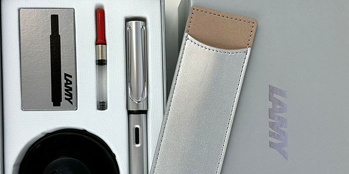lamy_al_star_gift_set_white_silver_with_ink_and_pouch