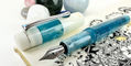 opus_88_koloro_white_blue_fountain_pen_nib_closeup
