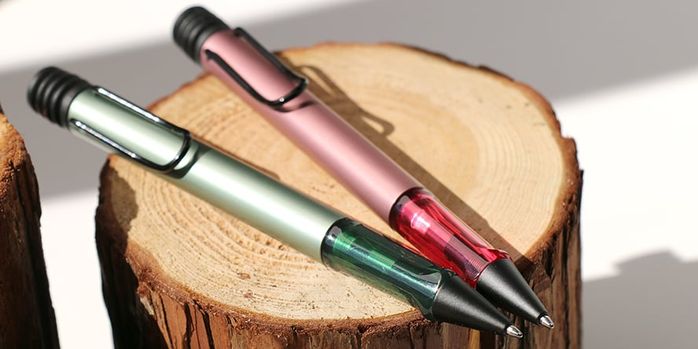 lamy_2024_special_edition_al_star_autumn_pink_and_sage_ballpoint_pens