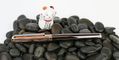 waldmann_tuscany_chocolate_rose_gold_fountain_pen_with_lucky_cat_pen_rest