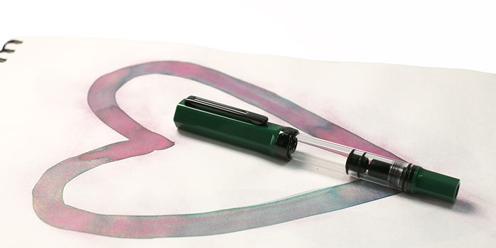 twsbi_eco_irish_green_fountain_pen_capped_with_heart