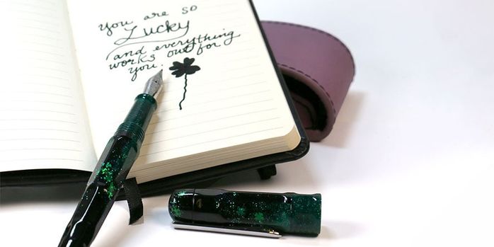 benu_talisman_four_leaf_clover_fountain_pen_and_tono_and_lims_mistletoe_ink