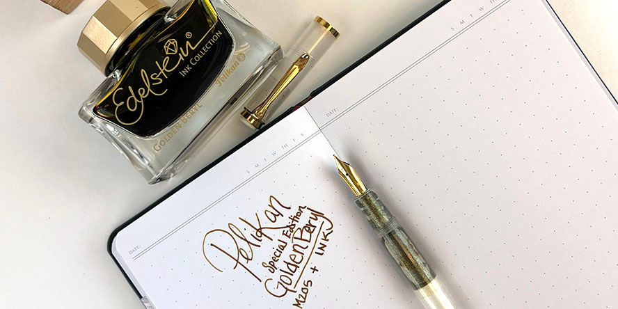 Pelikan Golden Beryl SE Ink and Classic 205 Fountain Pens