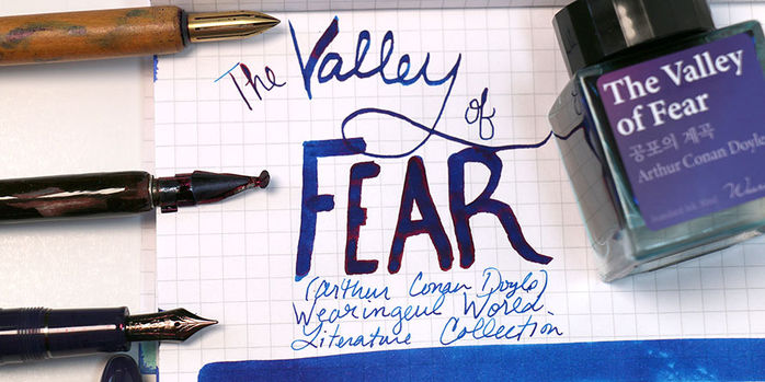 wearingeul_world_literature_ink_collection_the_valley_of_fear_ink_swatch_with_3_different_nibs