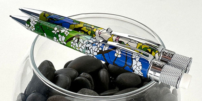 retro_51_met_rollerball_&_mechanical_pencils_louis_c_tiffany_favrile_parrots_and_dogwood