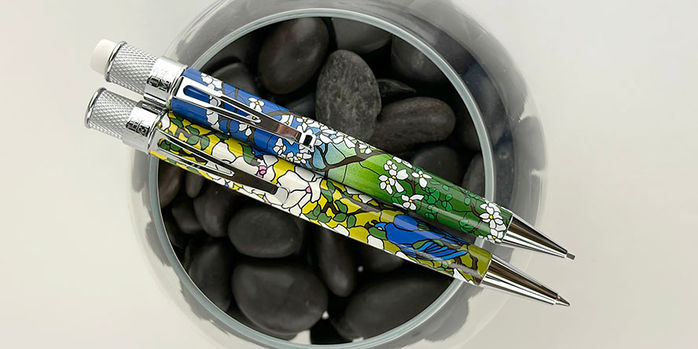 retro_51_met_rollerball_&_mechanical_pencils_louis_c_tiffany_favrile_parrots_and_dogwood_rocks