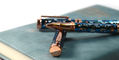 conklin_endura_deco_crest_demo_blue_rose_gold_rollerball_uncapped
