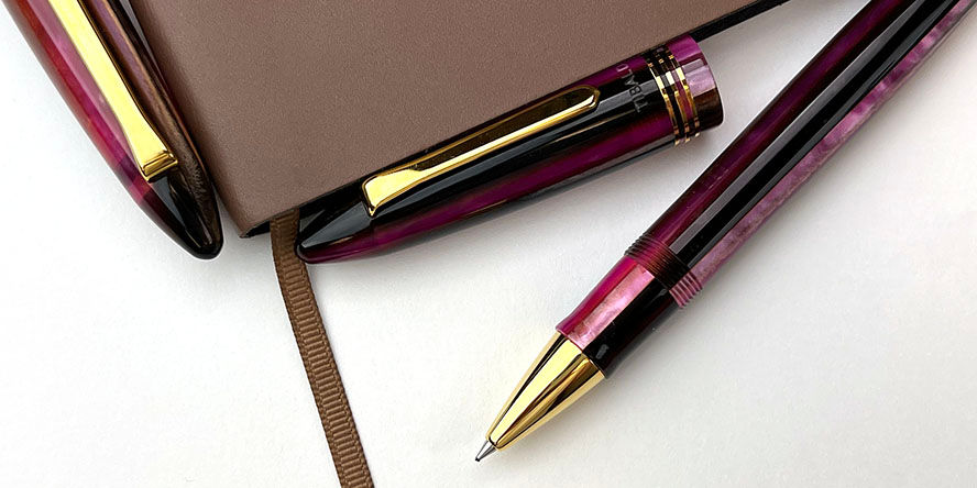 Tibaldi Bononia with 18kt gold-plated trim Rollerball Pens tibaldi_bononia_zany_brown_rollerball_pen