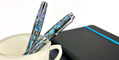 monteverde_invincia_deluxe_ballpoint_pens_chrome_and_gunmetal_trim_in_pen_cup