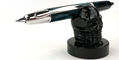 pilot_vanishing_point_se_fountain_pens_green_on_benu_skull_pen_holder