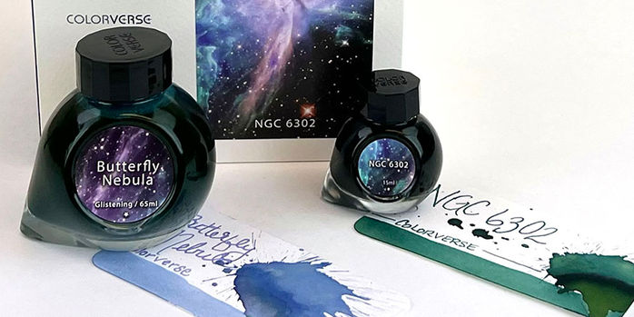 colorverse_nebula_special_inks_butterly_nebula_ink_and_ngc6302_ink_writing_samples