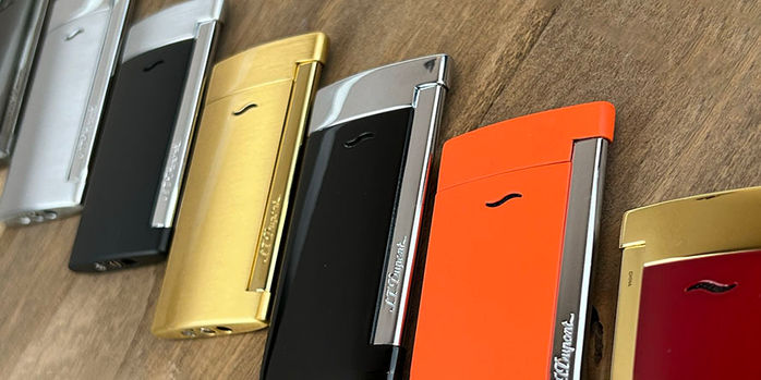 s.t.dupont_slim_7_lighters_varying_colors