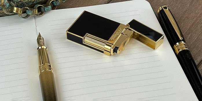 s_t_dupont_line_2_classic_lighters_with_st_dupont_fountain_pens