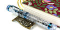 sepia_infinite_stars_pen_rest_with_magna_carta_sapphire_grand_fountain_pen