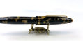 pen_chalet_sassy_brassy_crab_pen_holder_with_tibaldi_bononia_black_gold_fountain_pen