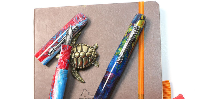 ranga_samurai_fountain_pens_2_new_colors_july_2024_on_notebook