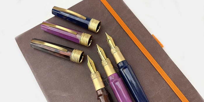 visconti_mirage_mythos_collection_fountain_pens_all_3_uncapped