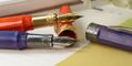 visconti_mirage_mythos_collection_fountain_pens_demeter_and_persephone_uncapped_on_notebooks