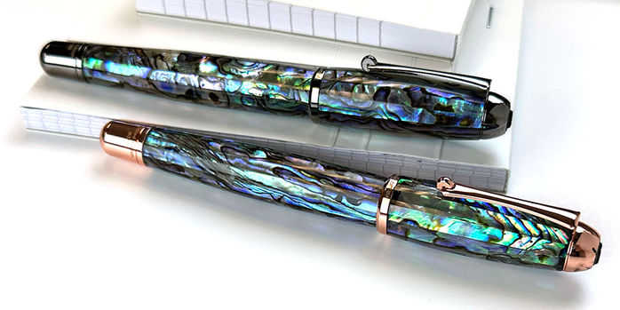 monteverde_supermega_abalone_limited_edition_fountain_pens_with_Rhodia_ICe