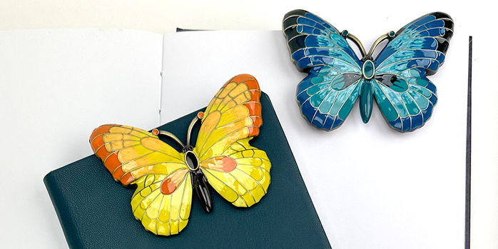 esterbrook_butterfly_page_holder_teal_and_yellow