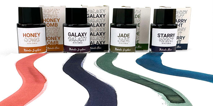 nahvalur_rover_shimmer_ink_series_front_of_ink_swatches
