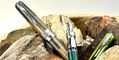 pineider_arco_byzantium_fountain_pens_in_rocks