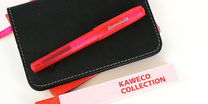kaweco_collectors_edition_perkeo_infrared_fountain_pen_on_dee_charles_notebook_cover