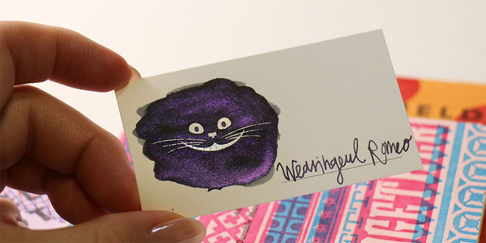 wearingeul_cheshire_cat_ink_swatch_card_showing_romeo_ink_swatch