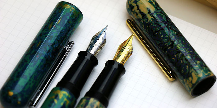 ikkaku_by_nahvalur_special_limited_edition_rhinoceros_skin_fountain_pens_nibs_from_above