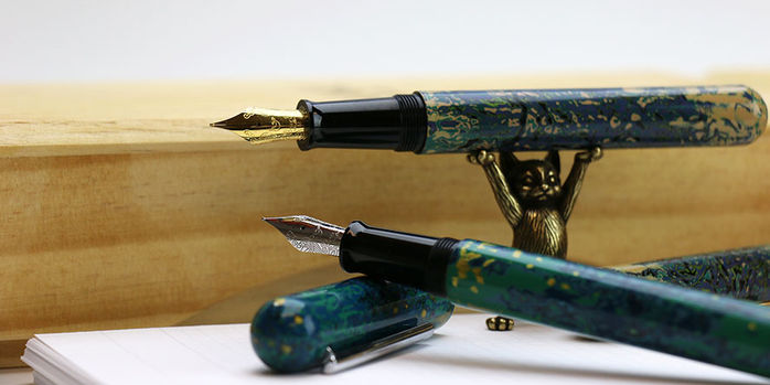 ikkaku_by_nahvalur_special_limited_edition_rhinoceros_skin_fountain_pens_uncapped