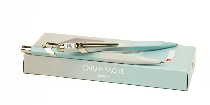 Caran dAche Blue Lagoon Set 844 Mechanical Pencil & 849 Ballpoint Pen