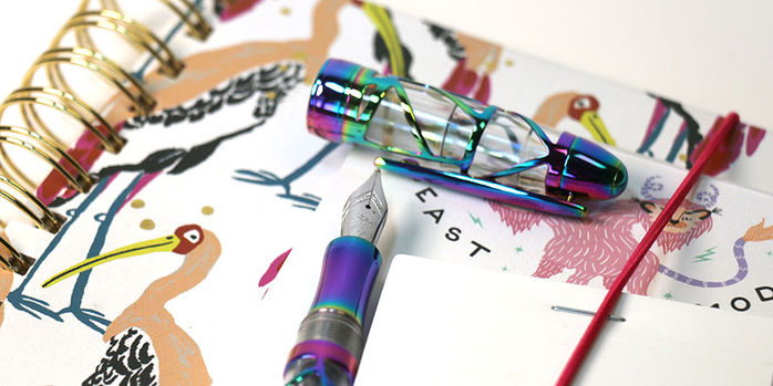 laban_rainbow_skeleton_fountain_pen_uncapped_on_notebook
