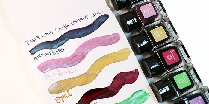 tono_and_lims_earth_contact_line_30ml_fountain_pen_inks_some_swatches