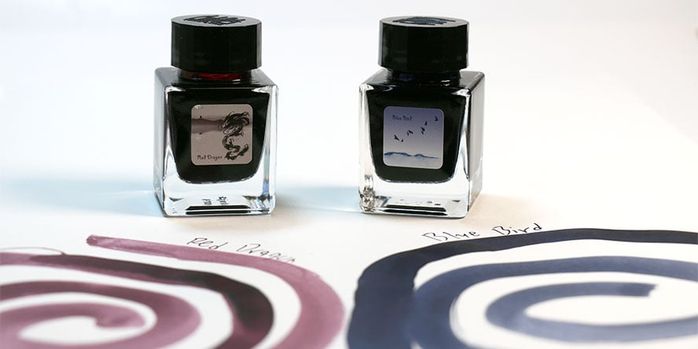 tono_and_lims_special_edition_mysterious_line_red_dragon_and_blue_bird_ink_swatches
