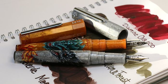 benu_limited_edition_dragon_euphoria_fountain_pens_uncapped