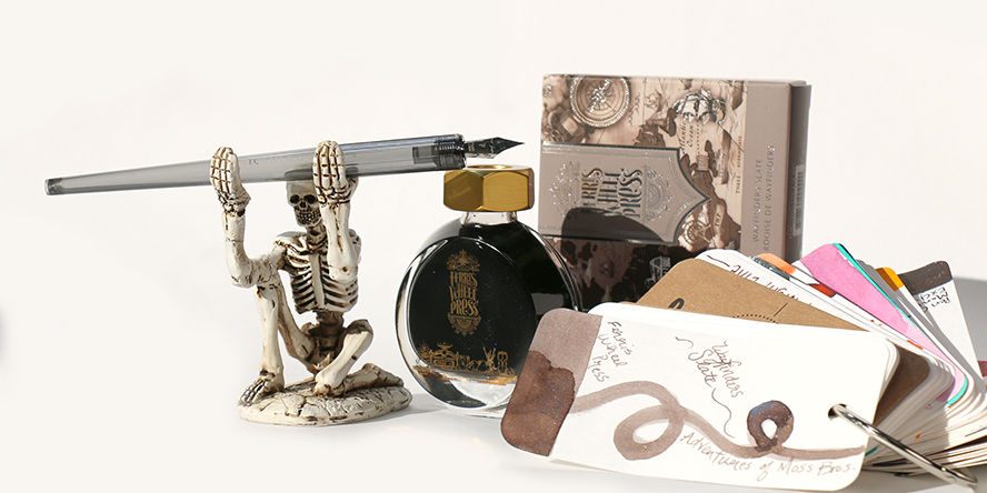 Ferris Wheel Press Adventures of Moss Brothers Collection 38ml Fountain Pen Ink ferris_wheel_press_moss_brothers_wayfinders_slate_ink_and_dip_pen
